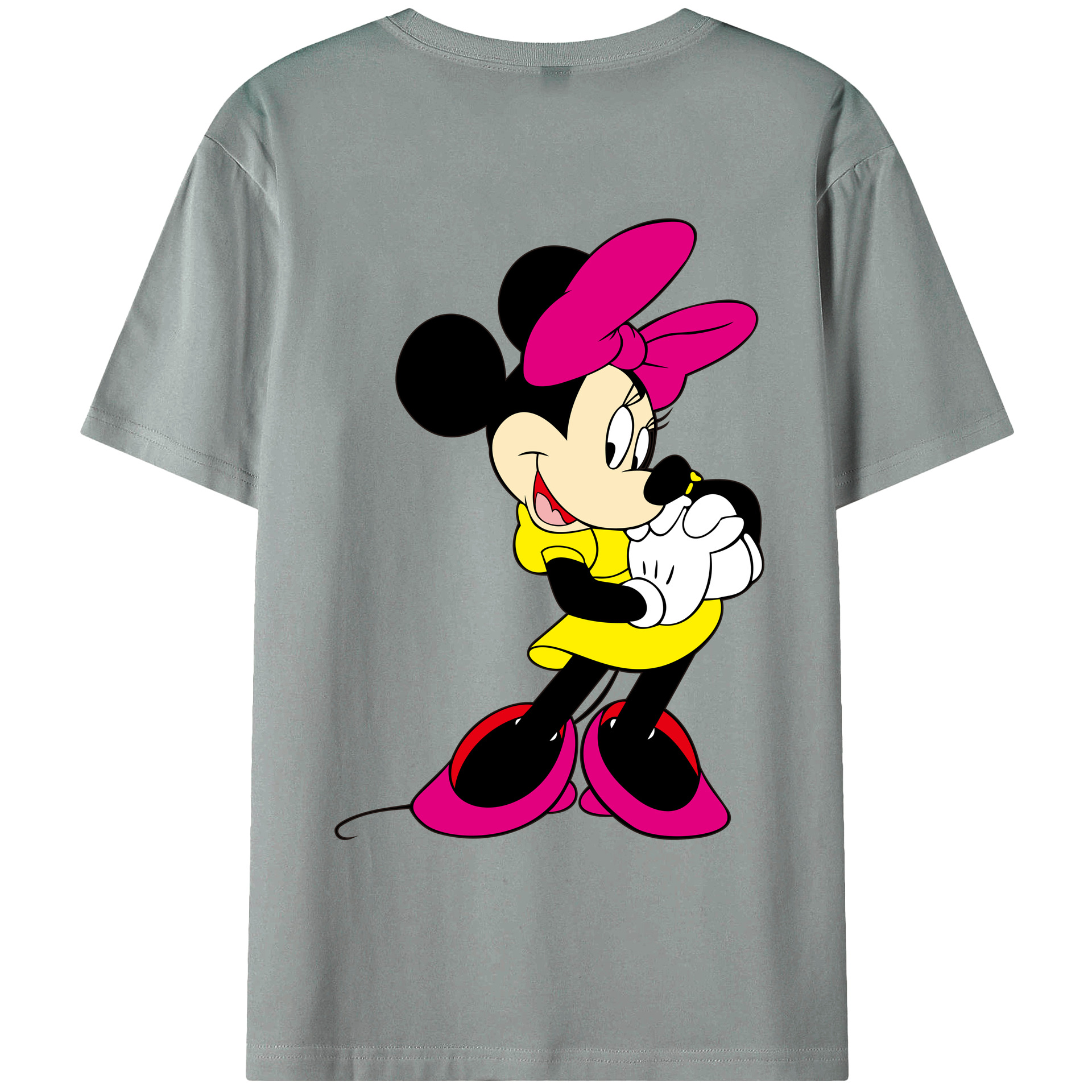 ミッキーマウス Mickey Mouse 綿100％ メンズ半袖Tシャツ（バックプリント） 通気性